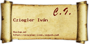 Cziegler Iván névjegykártya