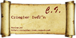 Cziegler Iván névjegykártya